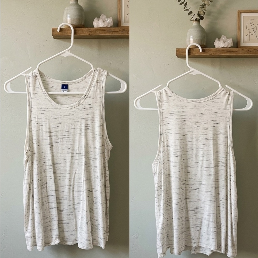 Old Navy Womens XS Luxe White Distressed Sleeveless Tunic Blouse